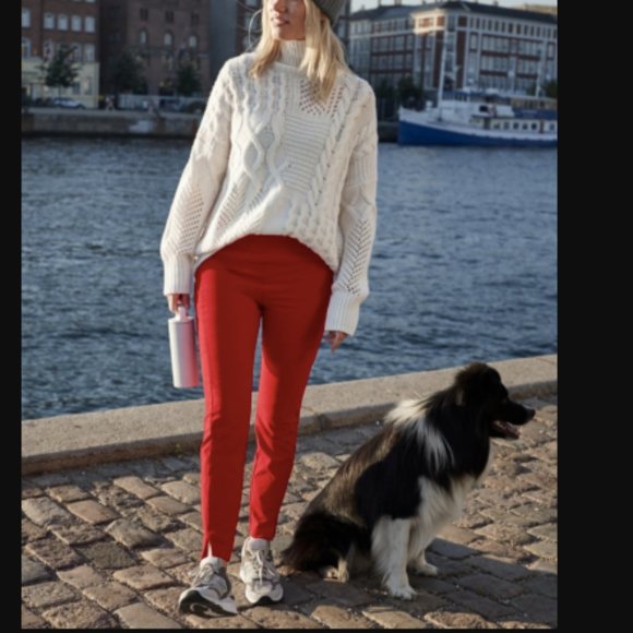 Athleta Sweaters - Women M Athleta Bedford Wool Cashmere Cable Turtleneck Dove White Sweater 383754